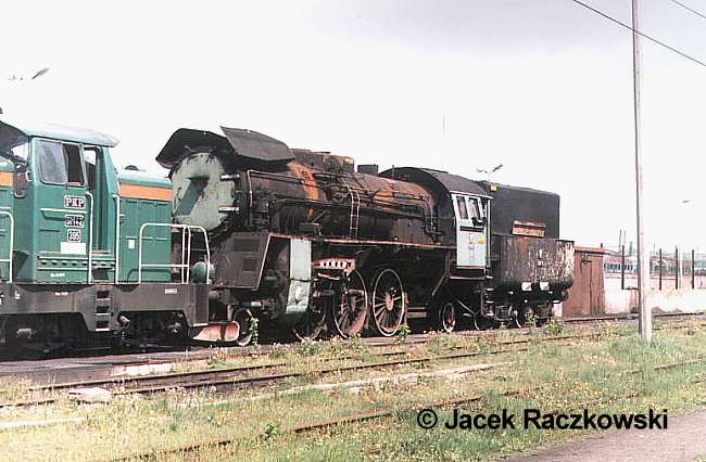Ol49-50 już na terenie lokomotywowni Toruń Kluczyki